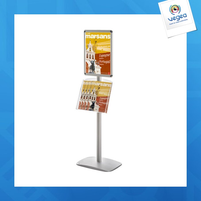 Cadro-clic message holder display a4 + 2 shelves