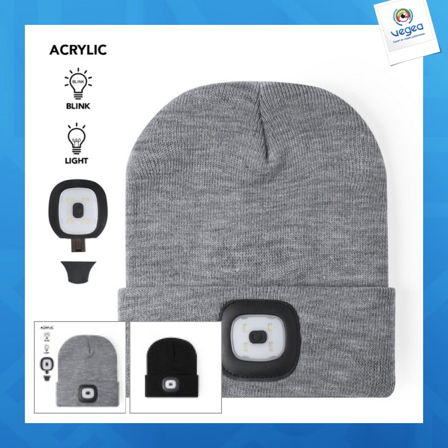 Cap with rechargeable lamp