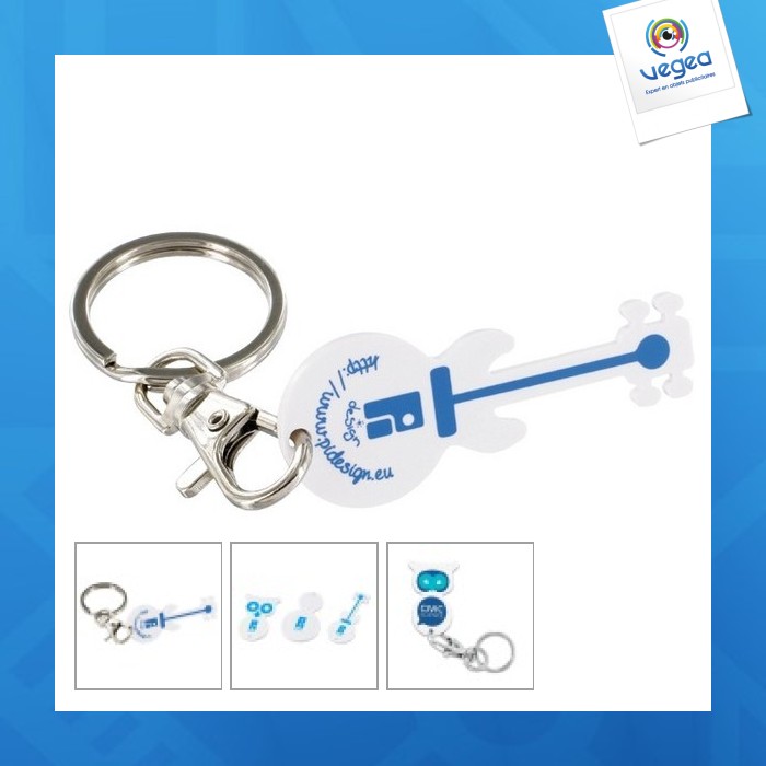 Carabiner key ring with customisable token