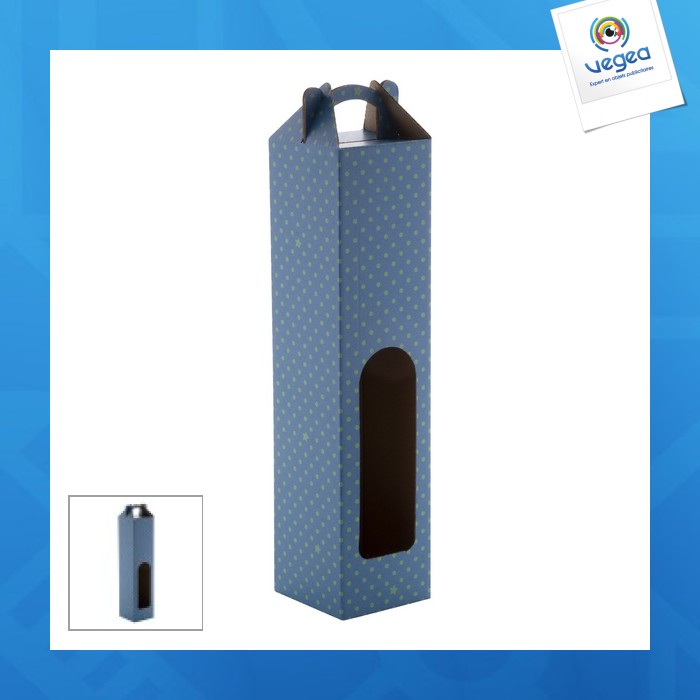 Cardboard box with handle 1 bottle