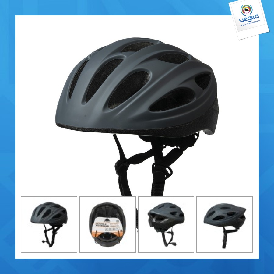 Casque de vélo adulte taille l 58-61cm gris foncé