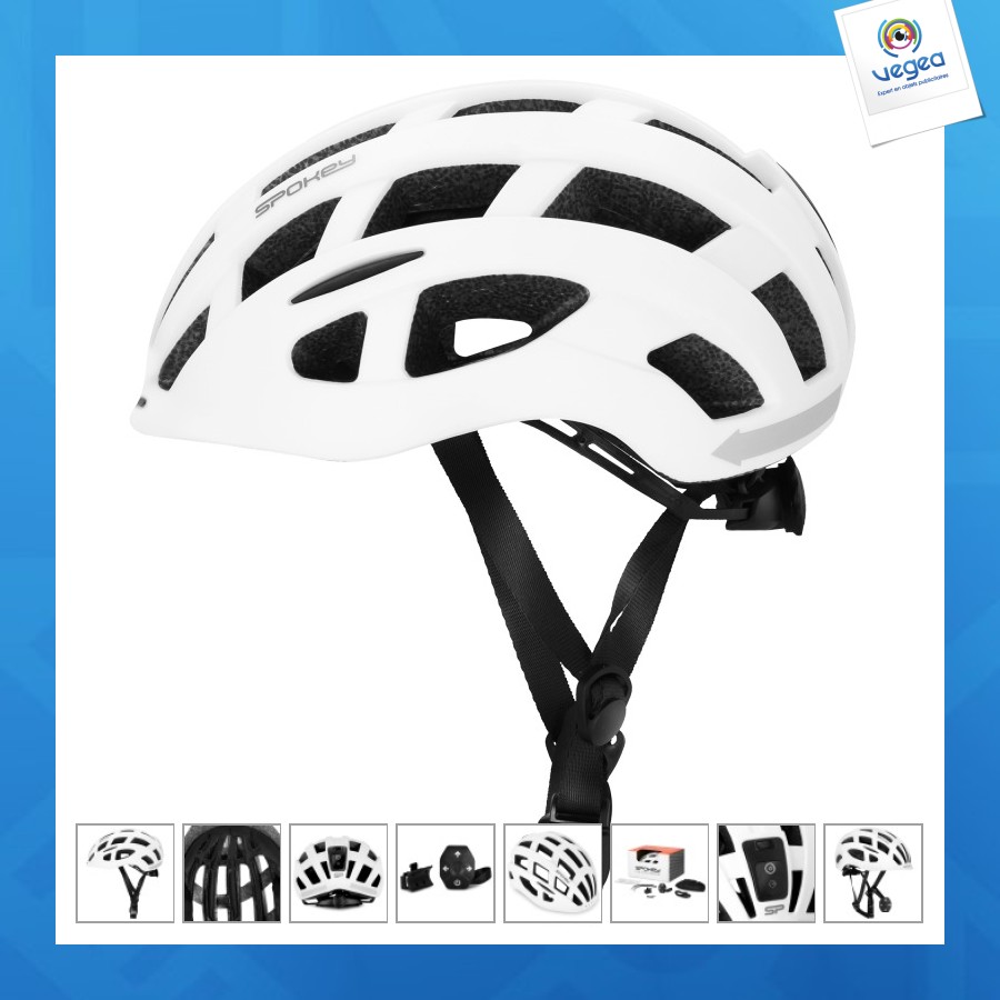 Casque de vélo avec clignotants 55-58 cm spokey p
