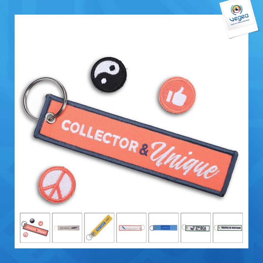 Charm flame keyring - embroidery