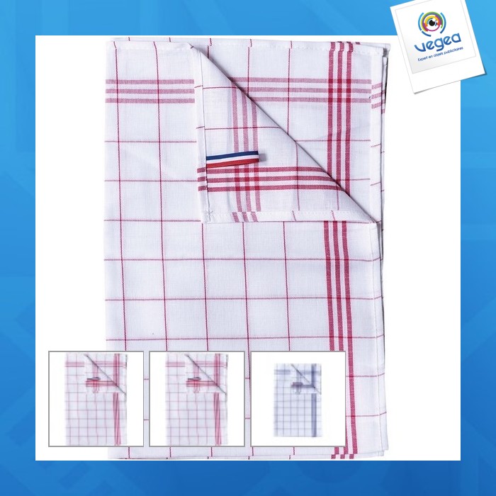Checked glass towels guaranteed origin france