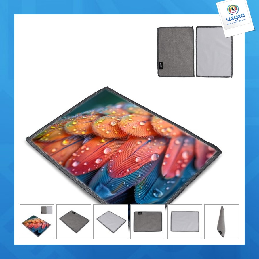 Chiffon de nettoyage en microfibre rpet 13x18cm sublimation