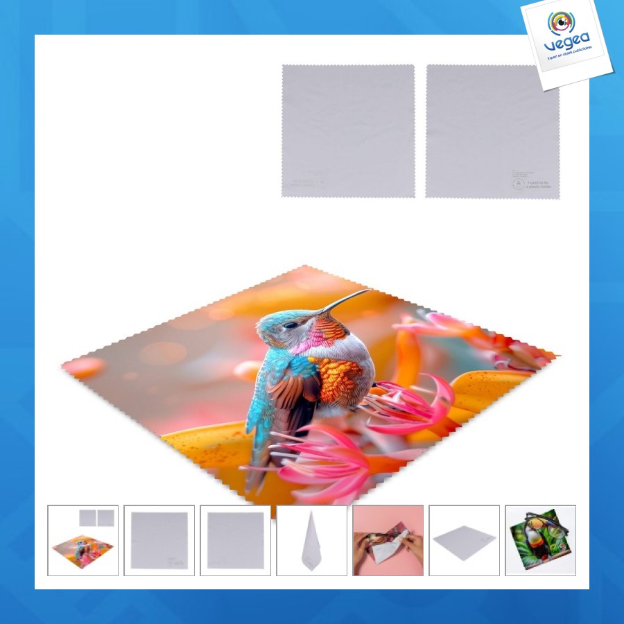 Chiffon de nettoyage en microfibre rpet 15x15cm sublimation