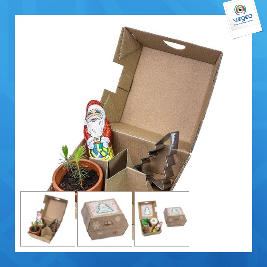 Christmas gift box - clay pots, chocolate baking moulds father christmas and christmas tree