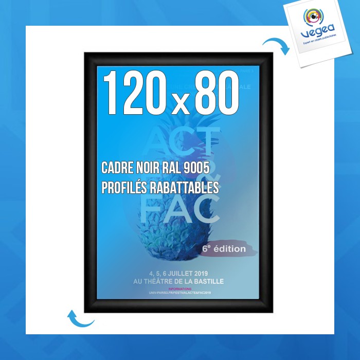 Clic-clac wall display frame 120x80 cm black 9005