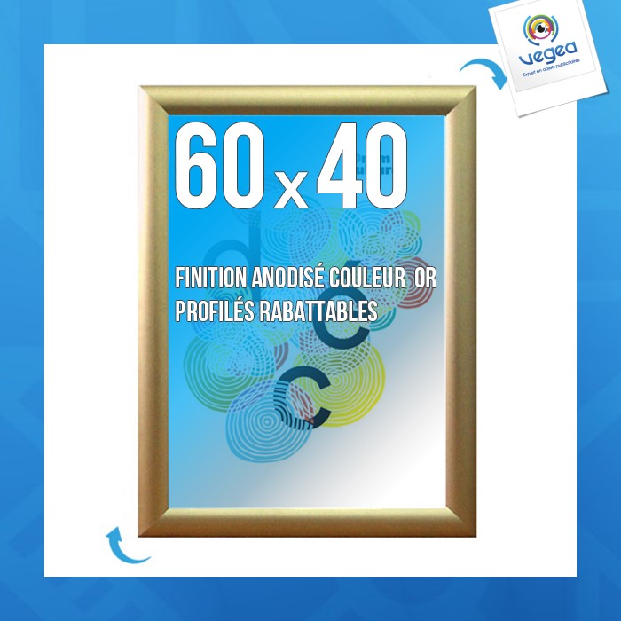 Clic-clac wall display frame 60x40cm gold