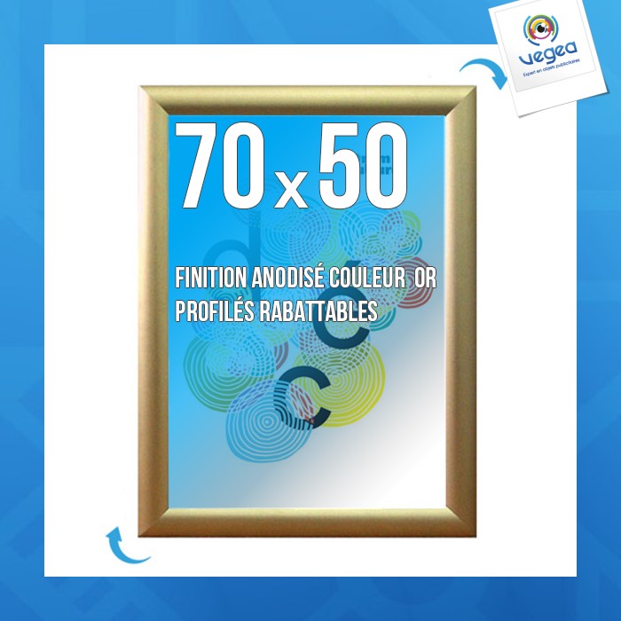 Clic-clac wall display frame 70x50 cm gold