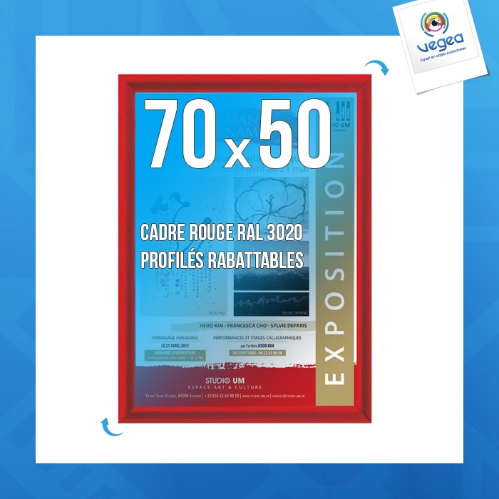 Clic-clac wall display frame 70x50 cm red 3020