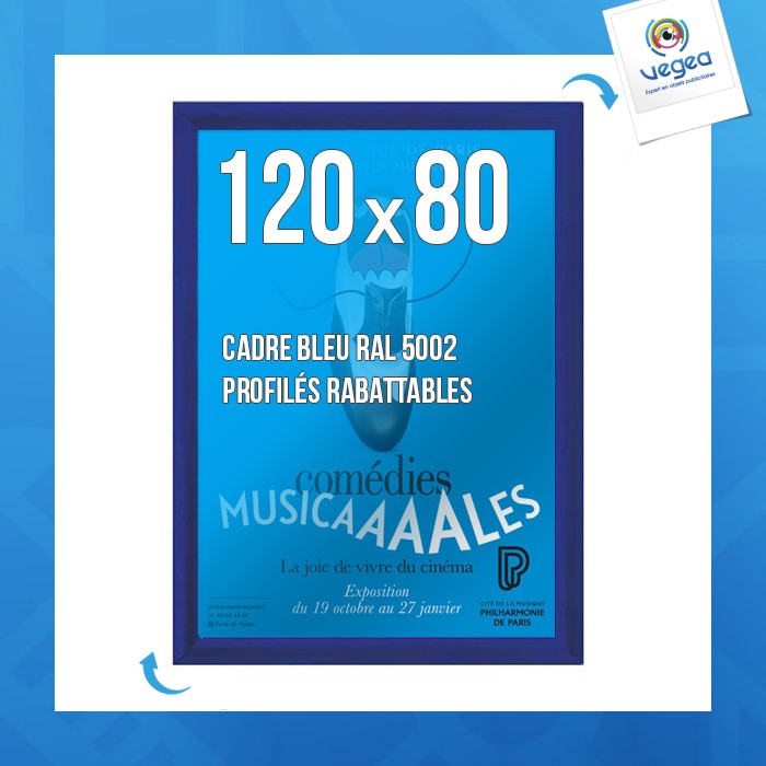 Clic-clac wall display frame 80x120 cm blue 5002