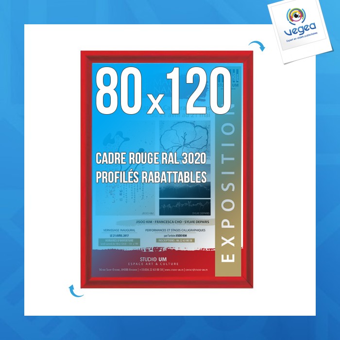Clic-clac wall display frame 80x120 cm red 3020