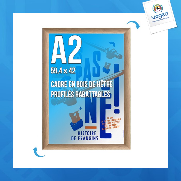 Clic-clac wall display frame a.2 wood beech
