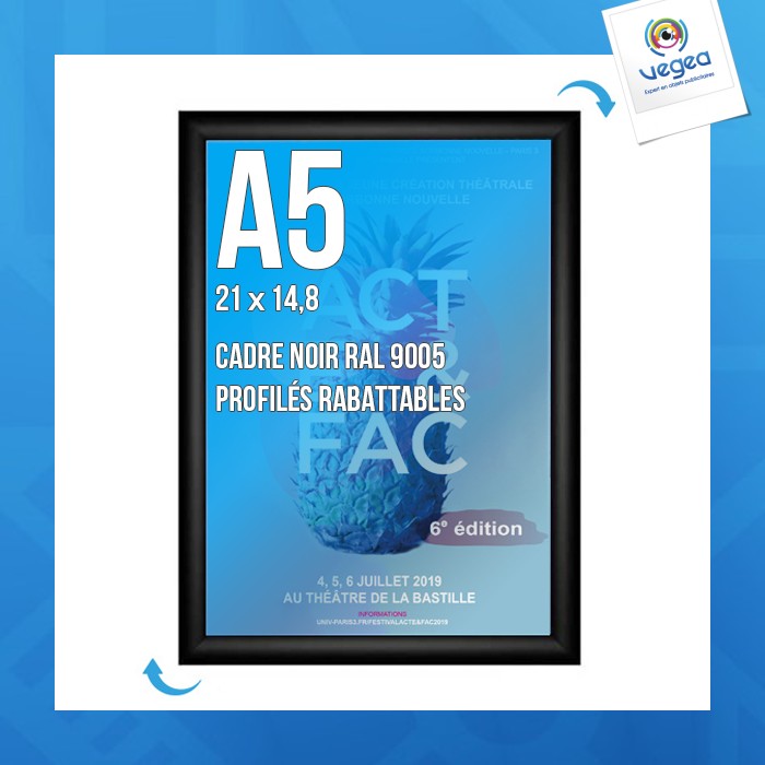 Clic-clac wall mounted display frame a.5 black 9005