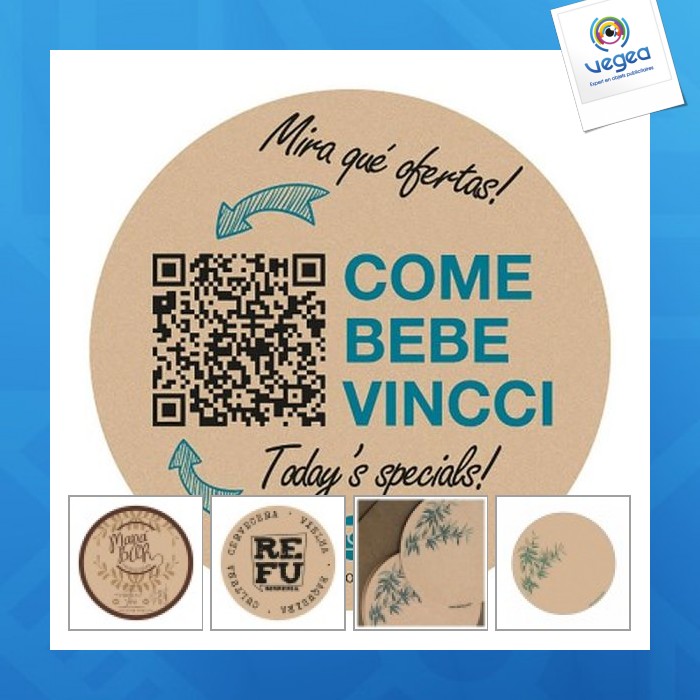 Coaster made of recycled cardboard
