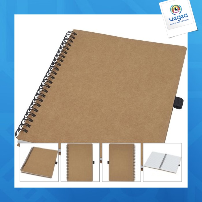 Cobble a5 spiral notebook in recycled cardboard with stone paper