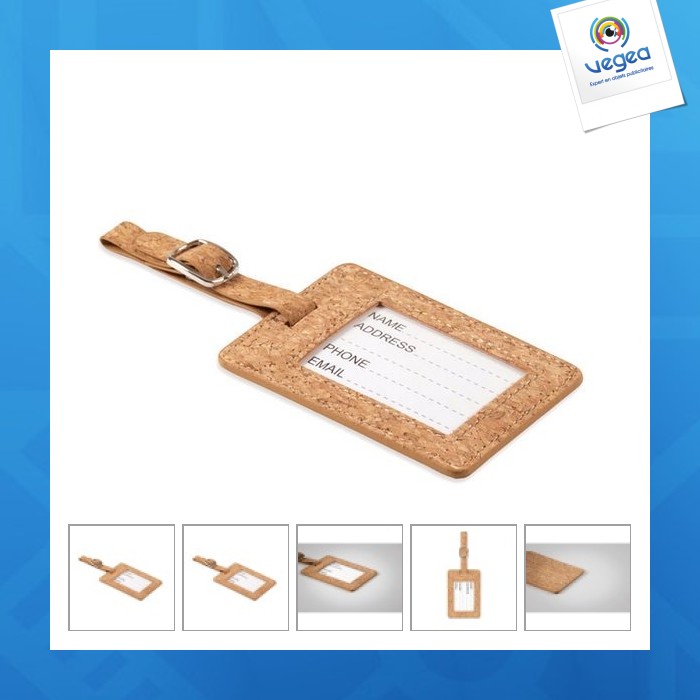Coco cork luggage tag
