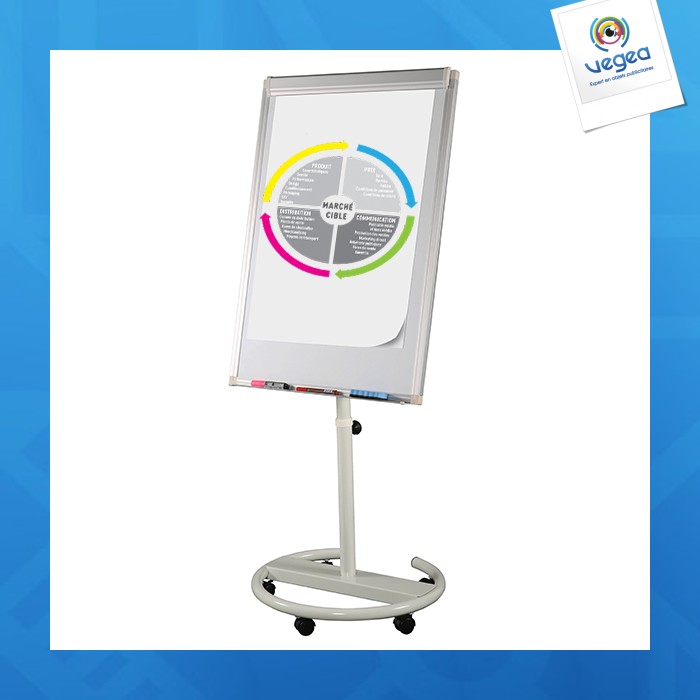 Conference easel magnet 100x70 mobile circle stand