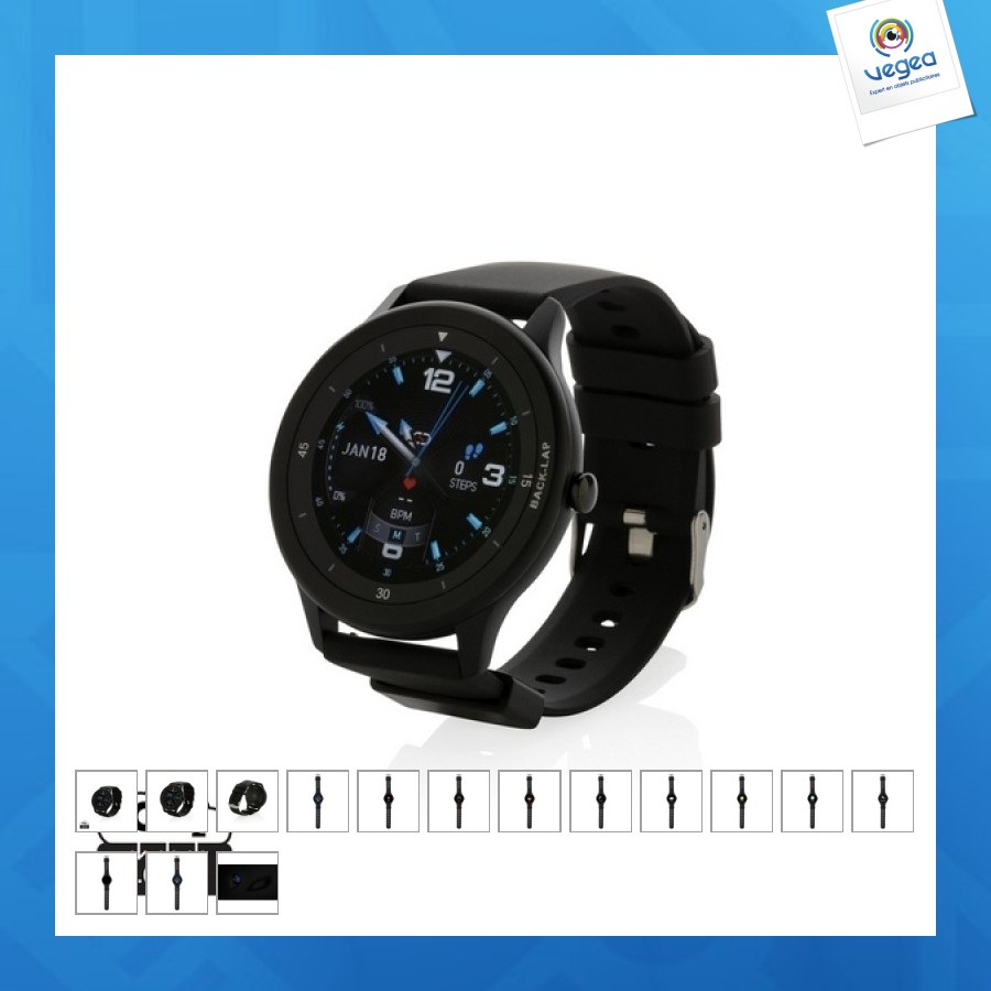 Connected watch in recycled tpu rcs swiss peak
