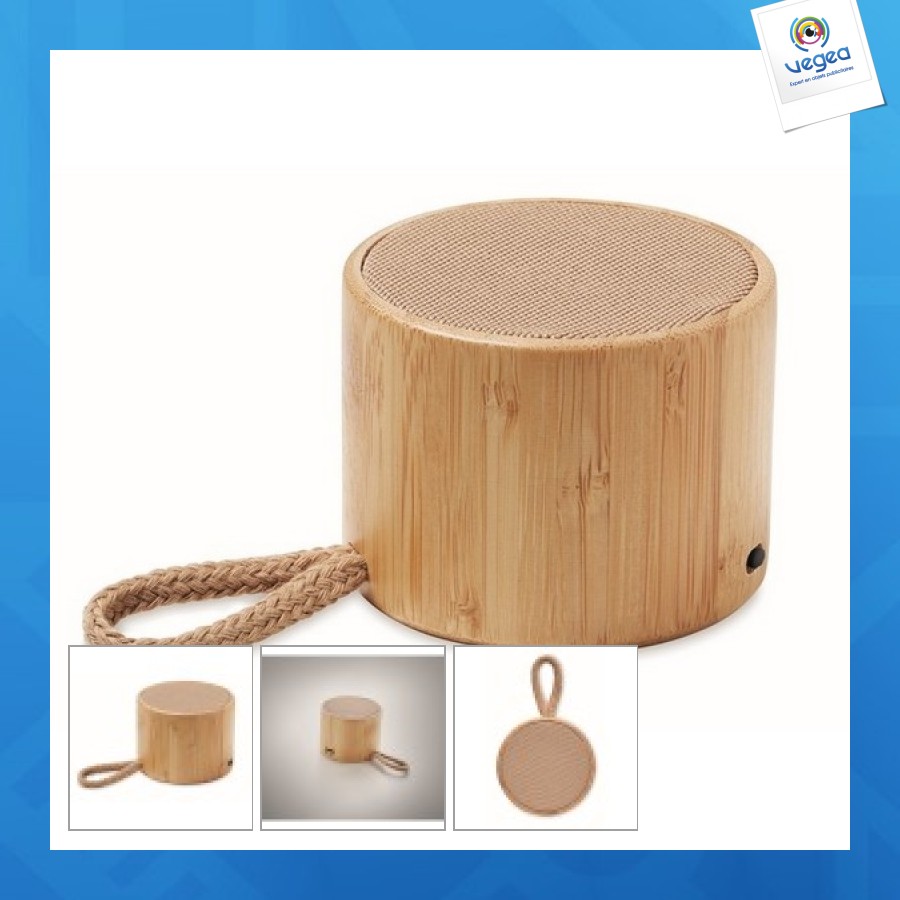 Cool round bamboo wireless speaker