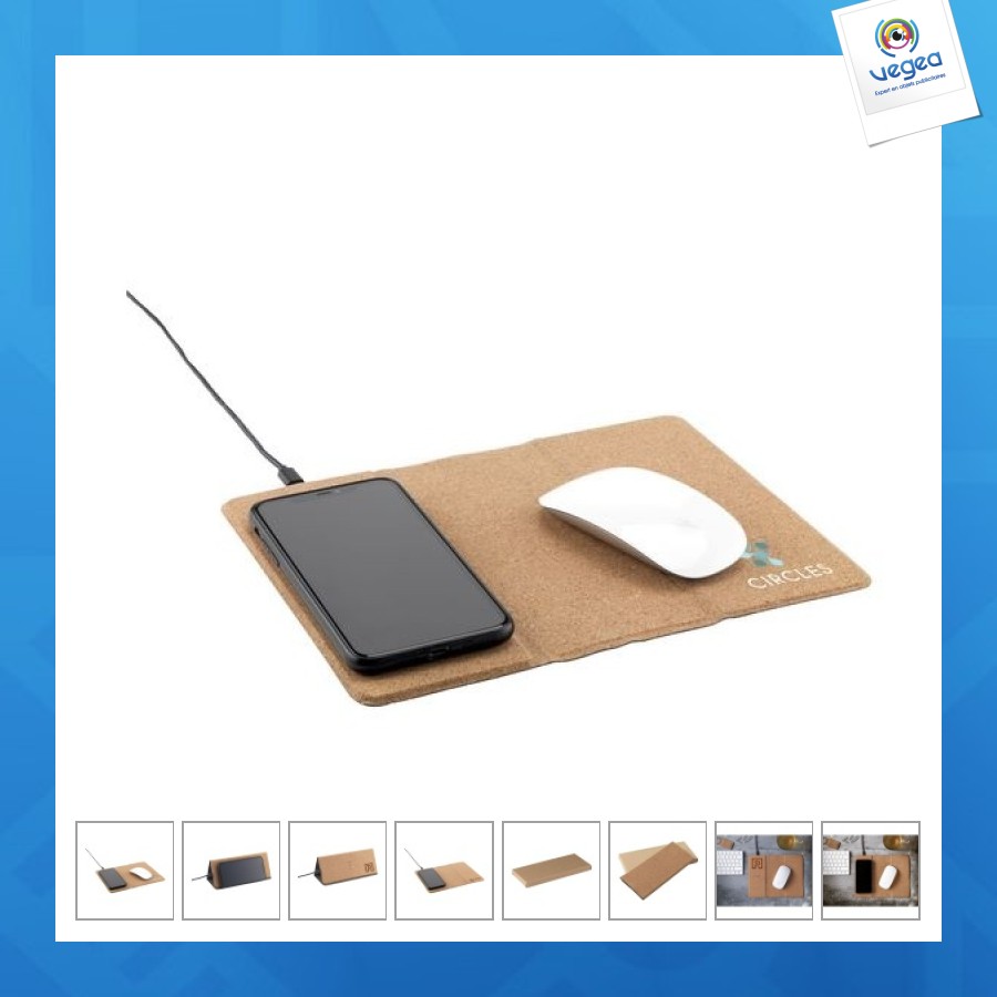 Cork wireless charging mousepad
