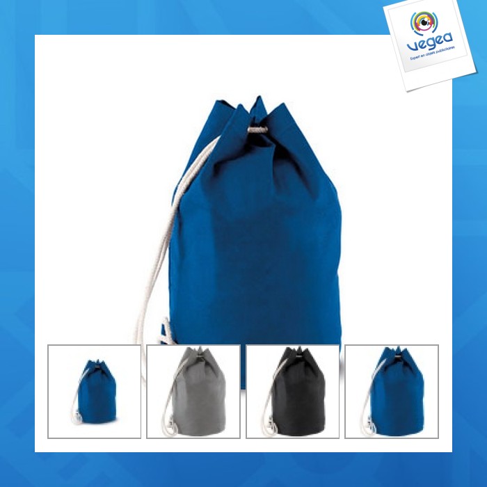 Cotton duffel bag with drawstring