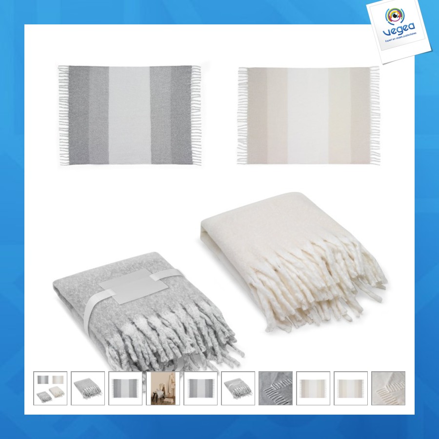 Couverture en polyester recyclé 100% rpet 300g/m², au toucher mohair - comfy