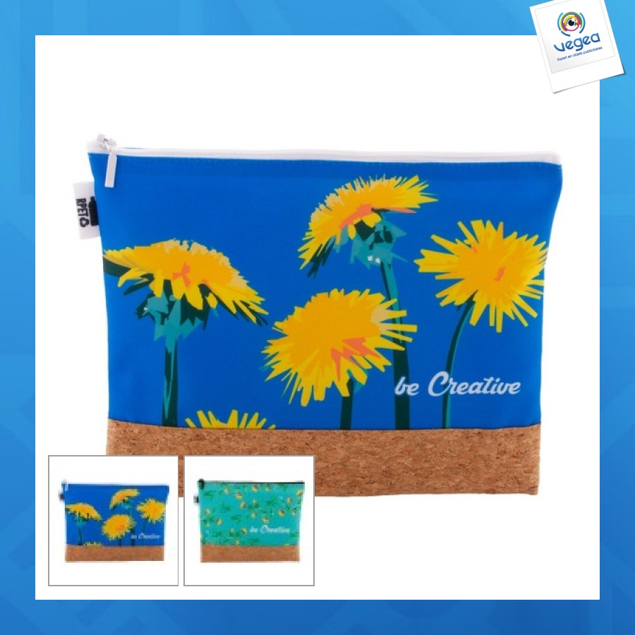 Creabeauty cork l rpet personalised make-up bag 
