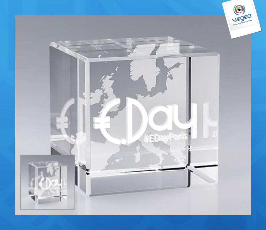 Cubic glass block 5cm