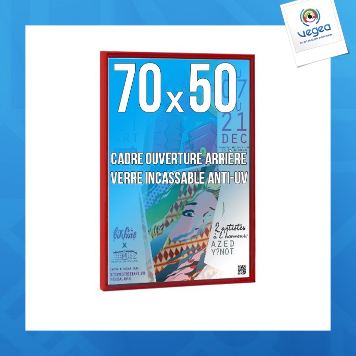 Deco frame 50x70 cm colour red