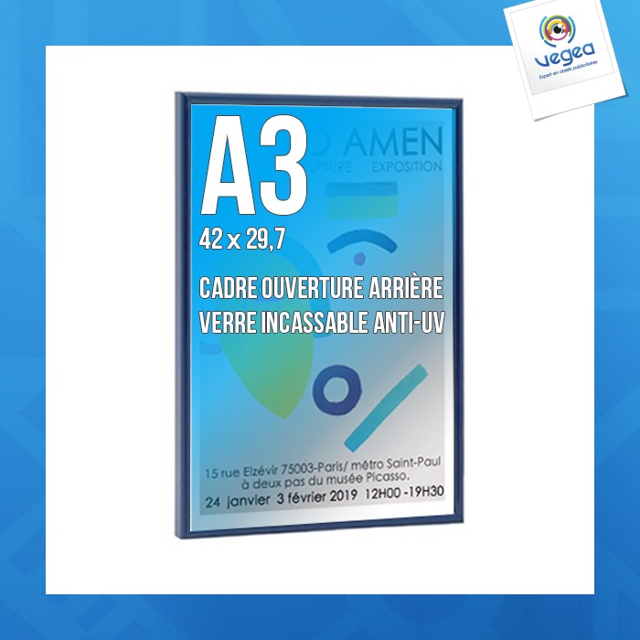 Deco frame a3 colour blue