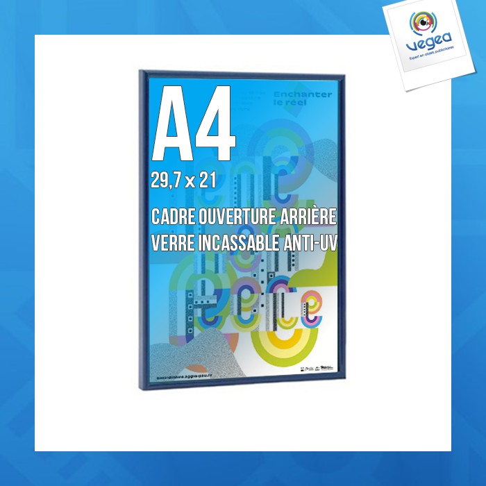 Deco frame a4 colour blue