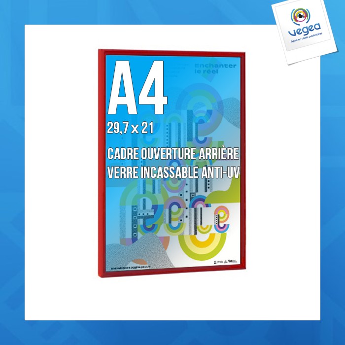 Deco frame a4 colour red