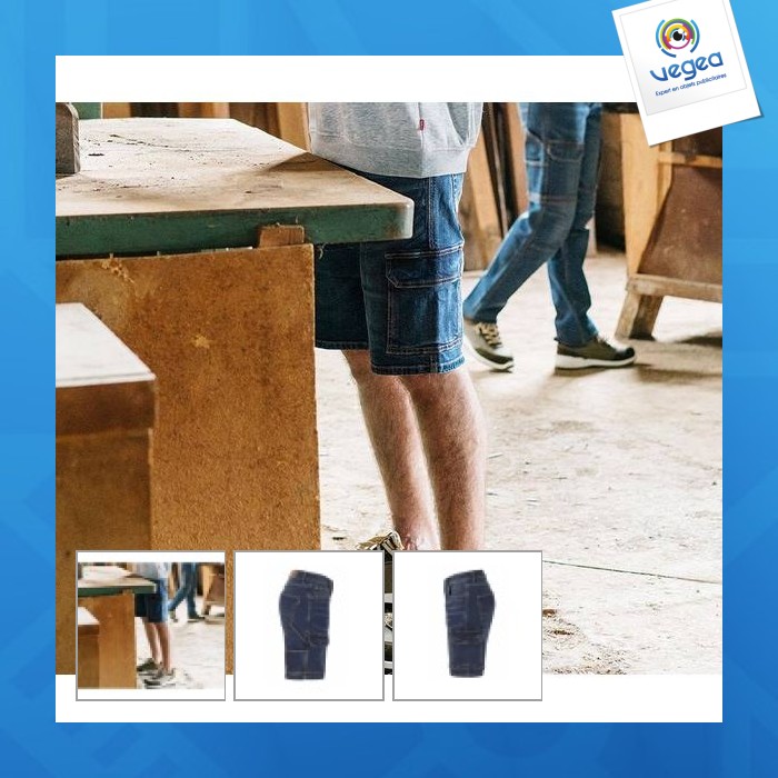 Denim shorts - bermuda denim stretch multipoches