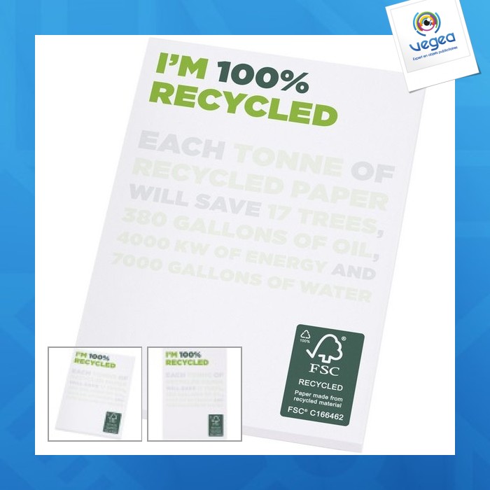 Desk-mate® 50 sheet recycled notepad a7