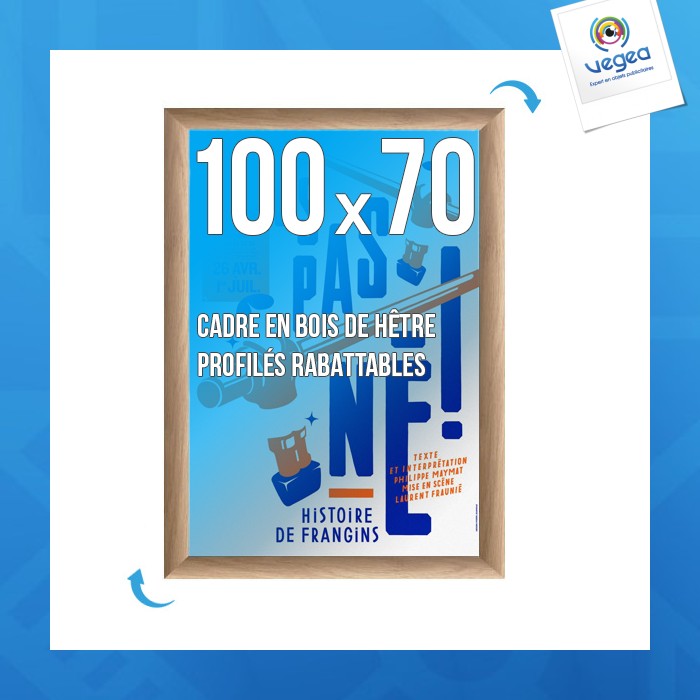Display frame clic-clac wall frame 100 x 70cm wood/beech