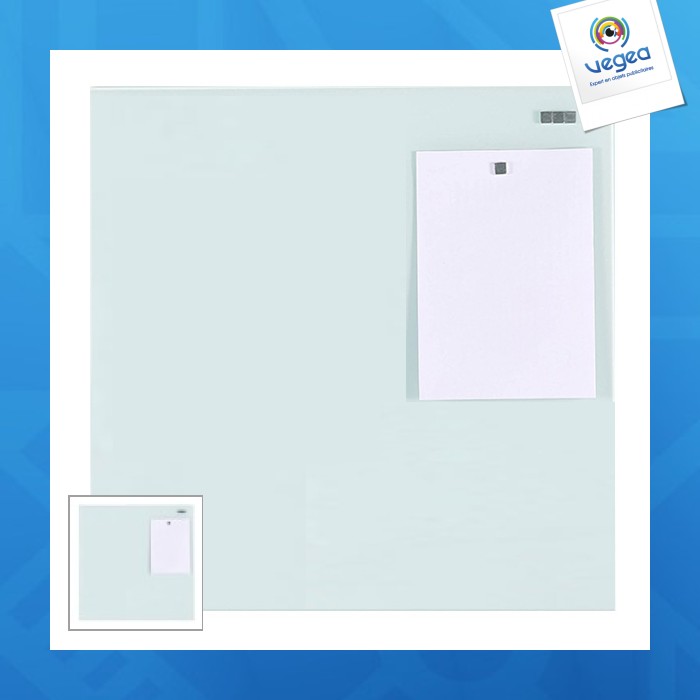 Display-writing board magnet glass 60x120cm white