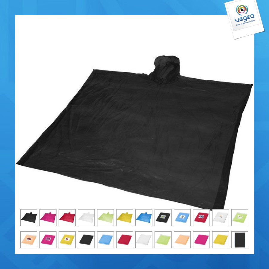 Disposable rain poncho with storage pouch ziva