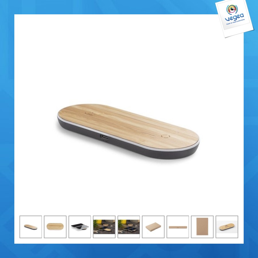 Double charger 5w bamboo finish