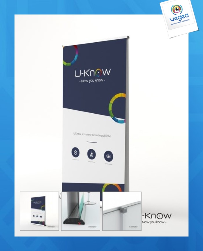 Double sided roll-up reel 100x200cm