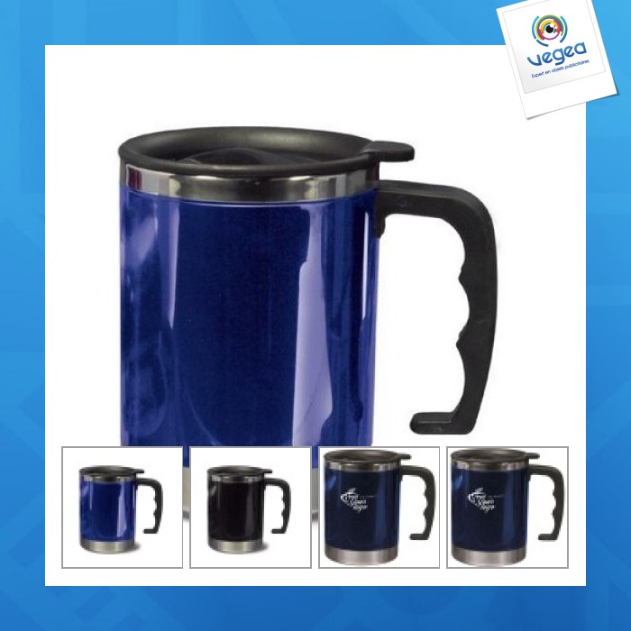 Double wall insulated cup with handle 40 cl