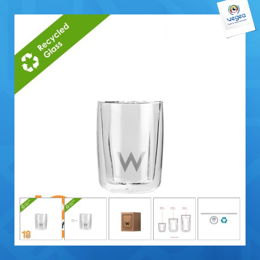 Double-walled drinking glass, 80 ml - stock