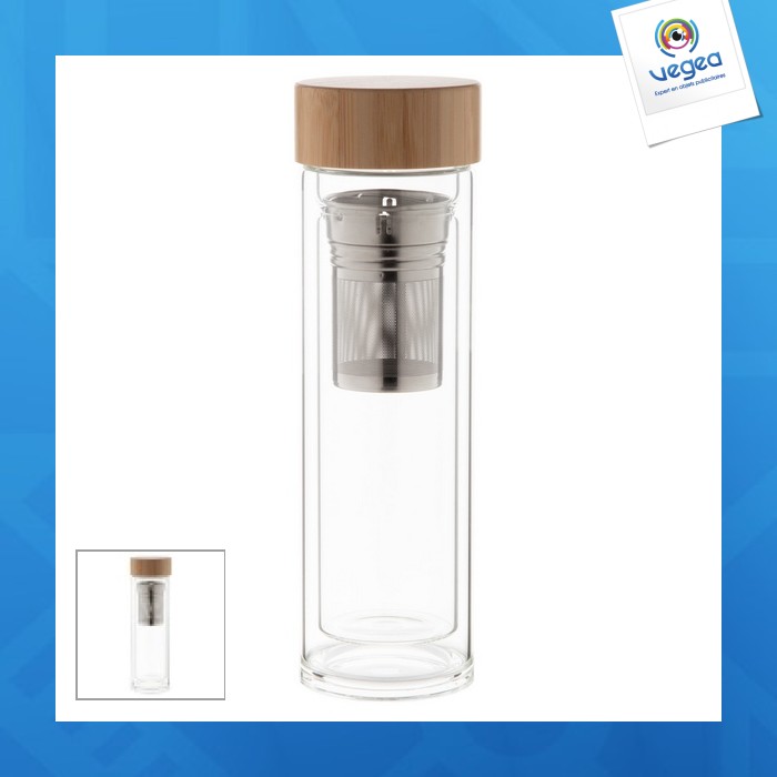Double-walled glass bottle