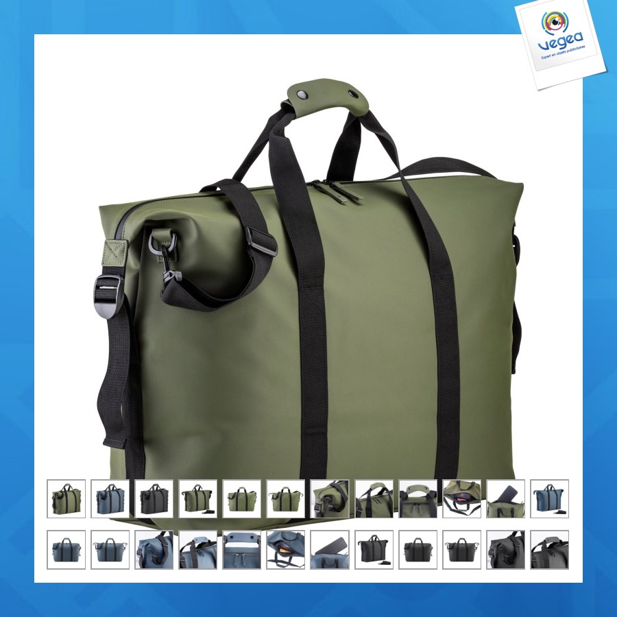 Duffle bag in soft, water-resistant pu