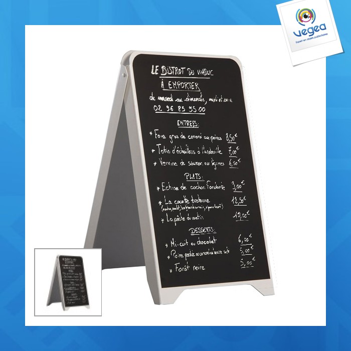 Easel ps chalk /2 sides slate h.880 x w.500 mm