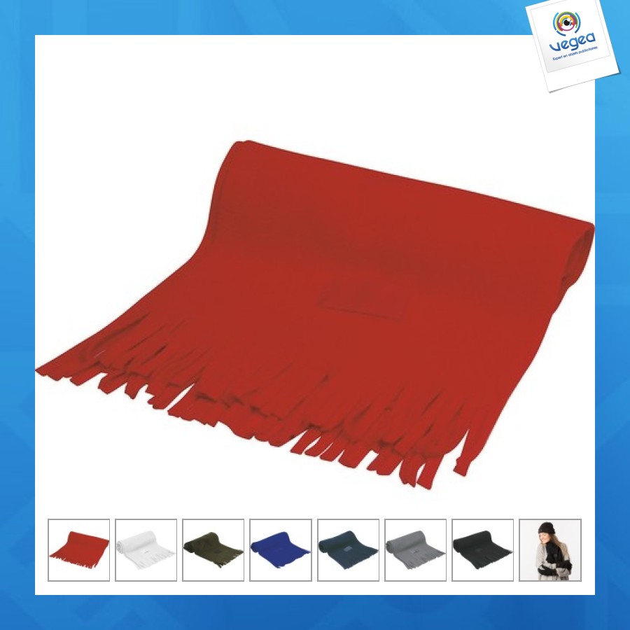 écharpe en fibre polaire 220g/m² avec plaquette
