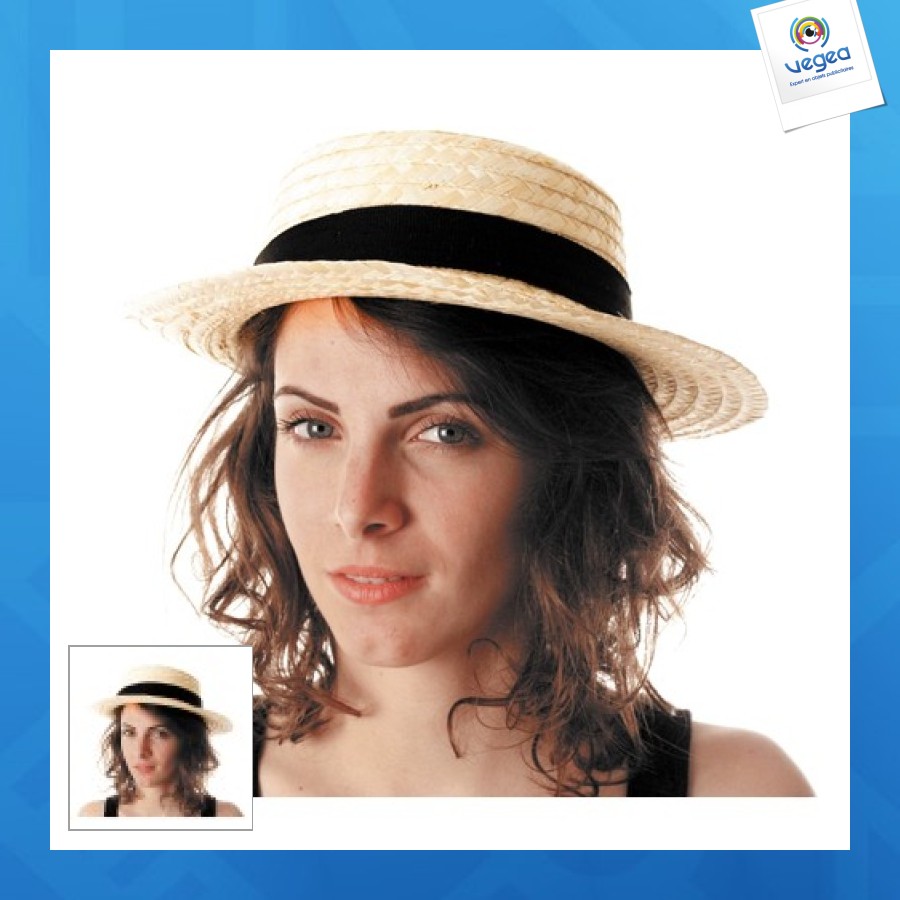 Eco white straw boater