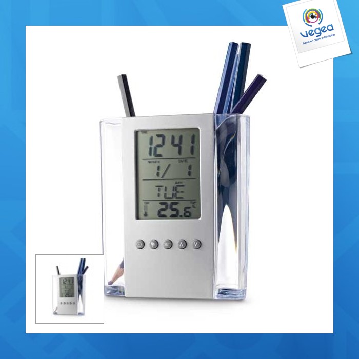 Edem. ballpoint pens with digital clock