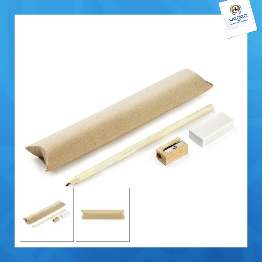 Eko writing set - pencil, eraser, sharpener